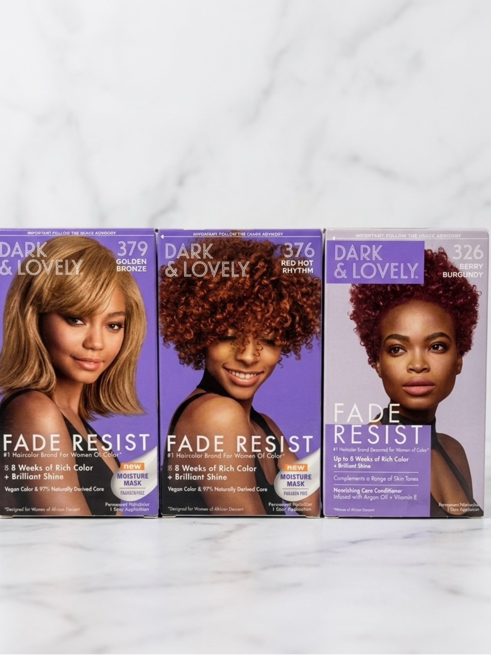 Fade Resist Hair Color - Berry Burgundy, Red Hot Rhythm, Golden Bronze